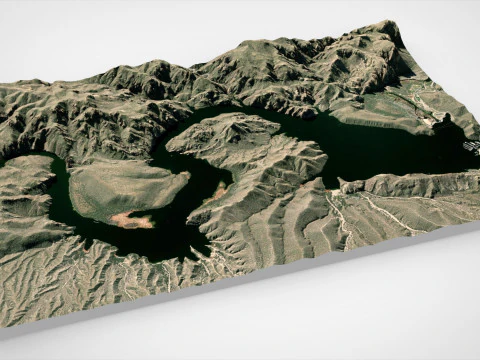 Lago Saguaro, Arizona, Stati Uniti Modello 3D