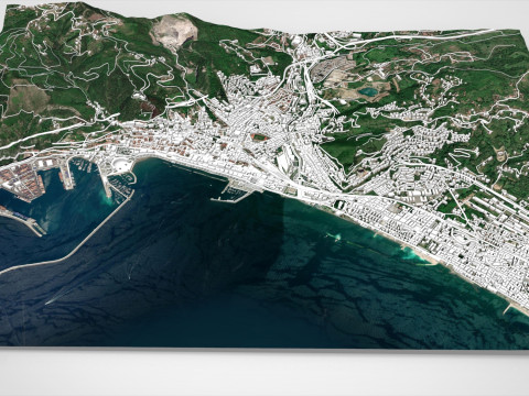 Pemandangan kota Salerno Italia Model 3D