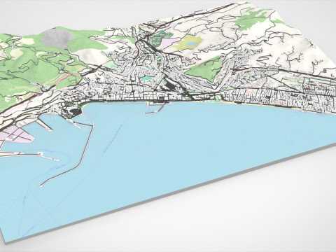 Stadtbild Salerno Italien 3D Modell