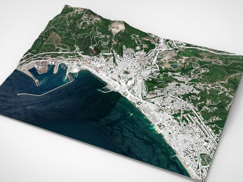 Stadtbild Salerno Italien 3D Modell