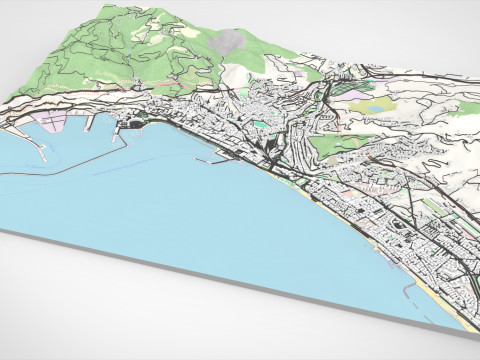 Stadtbild Salerno Italien 3D Modell