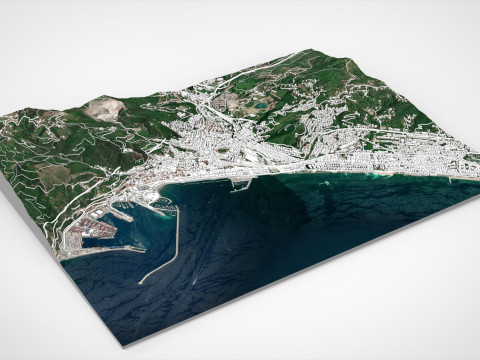 Stadtbild Salerno Italien 3D Modell