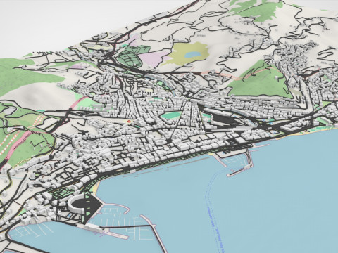 Stadtbild Salerno Italien 3D Modell