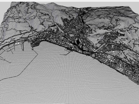 Stadtbild Salerno Italien 3D Modell