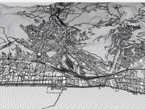 Stadtbild Salerno Italien 3D Modell