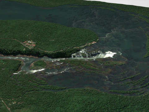 The Iguazu Falls Brazil and Argentina 3D Model