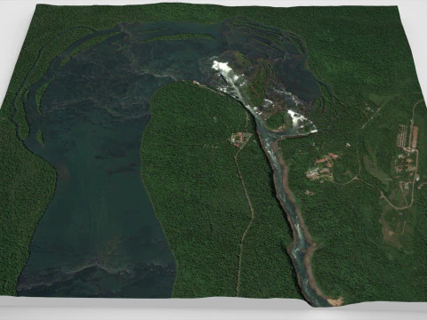 The Iguazu Falls Brazil and Argentina 3D Model