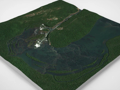 The Iguazu Falls Brazil and Argentina 3D Model