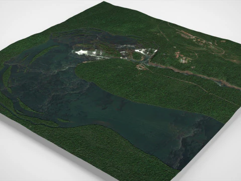 The Iguazu Falls Brazil and Argentina 3D Model