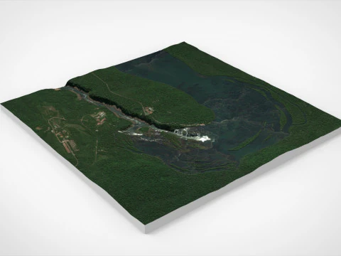 The Iguazu Falls Brazil and Argentina 3D Model