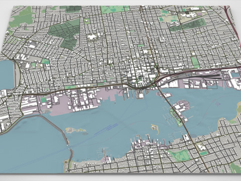 Міський пейзаж Нью Бедфорд США 3D Модель