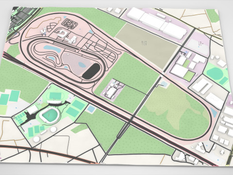 Japońskie Centrum Bezpiecznej Jazdy Centralne Centrum Szkoleń w zakresie Bezpieczeństwa Model 3D
