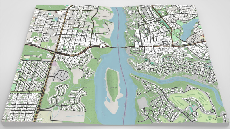 Şehir manzarası Ciudad del Este Paraguay 3D Model .c4d .max .obj .3ds .fbx .stl .blend 