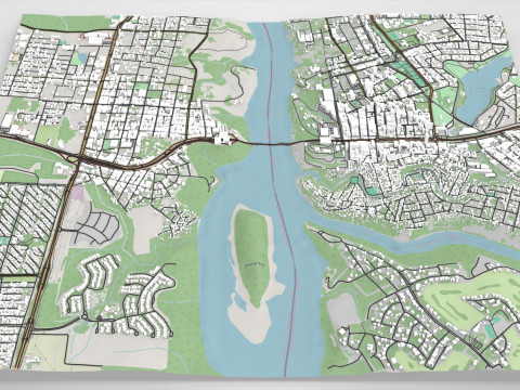 パラグアイのシウダー・デル・エステの都市景観 3Dモデル