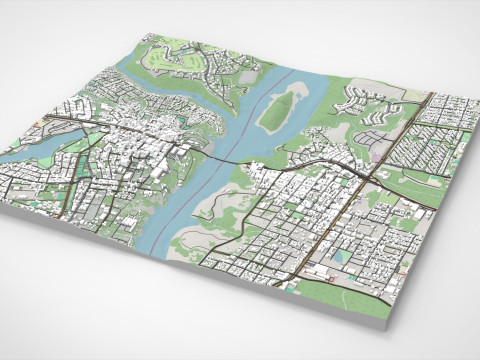 Şehir manzarası Ciudad del Este Paraguay 3D Model