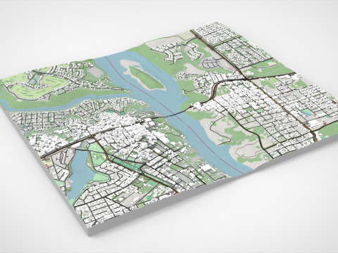 Şehir manzarası Ciudad del Este Paraguay 3D Model