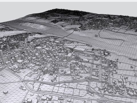 Şehir manzarası Ciudad del Este Paraguay 3D Model