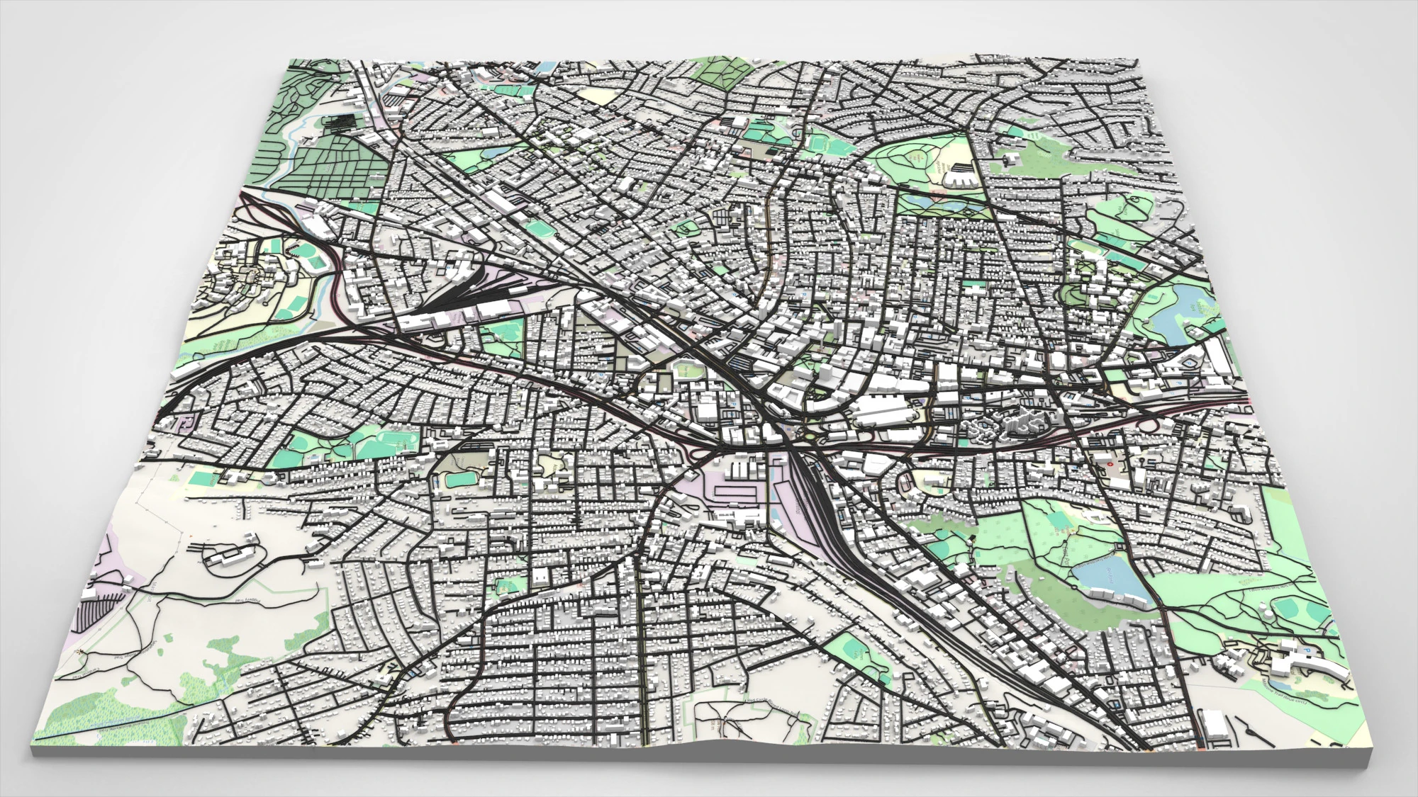 Cityscape Worcester England 3D Model .c4d .max .obj .3ds .fbx .stl .blend 