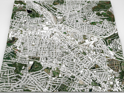 Paisaje urbano de Worcester Inglaterra Modelo 3D