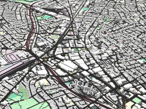 Paisaje urbano de Worcester Inglaterra Modelo 3D