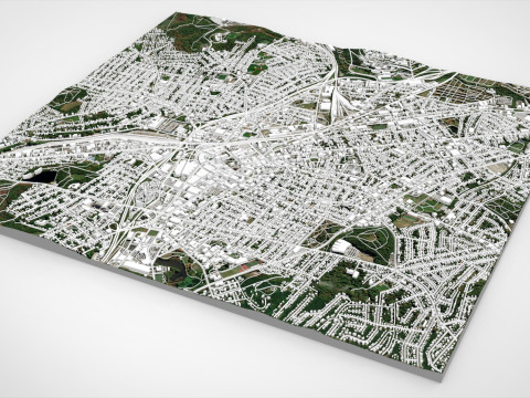 Paisaje urbano de Worcester Inglaterra Modelo 3D