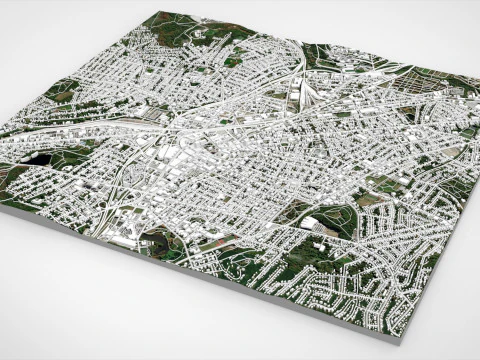 Cityscape Worcester England 3D Model