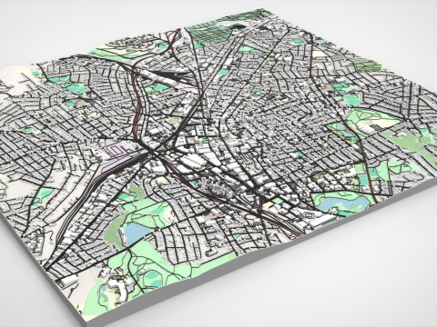 Paisaje urbano de Worcester Inglaterra Modelo 3D