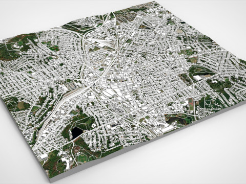 Paisaje urbano de Worcester Inglaterra Modelo 3D