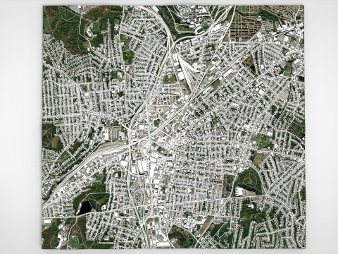 Paisaje urbano de Worcester Inglaterra Modelo 3D