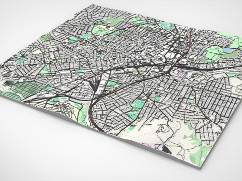 Paisaje urbano de Worcester Inglaterra Modelo 3D