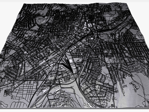 Paisaje urbano de Worcester Inglaterra Modelo 3D