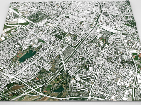 Cityscape Freiburg im Breisgau Germany 3D Model