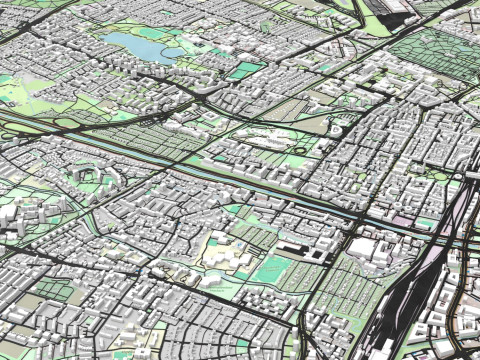 Cityscape Freiburg im Breisgau Germany 3D Model