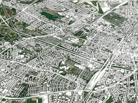 Paesaggio urbano di Friburgo in Brisgovia Germania Modello 3D