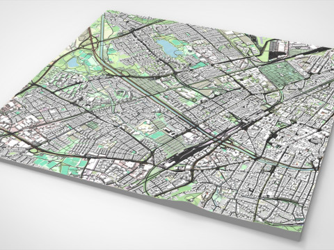 Cityscape Freiburg im Breisgau Germany 3D Model