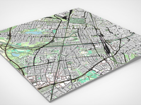 Cityscape Freiburg im Breisgau Germany 3D Model