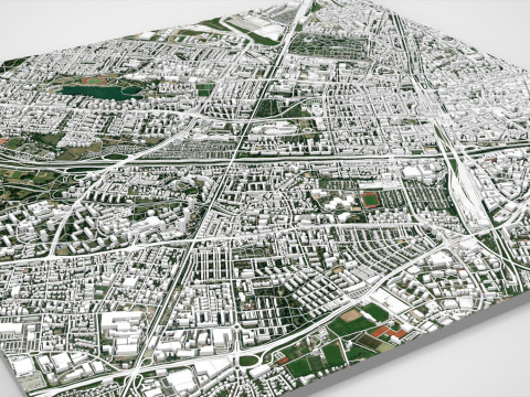 Cityscape Freiburg im Breisgau Germany 3D Model