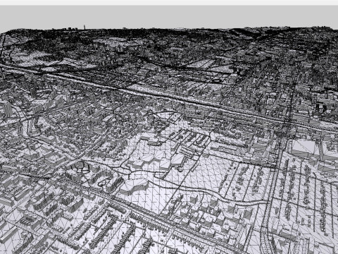 Cityscape Freiburg im Breisgau Germany 3D Model