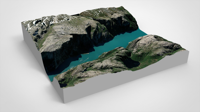 Paesaggio montano Kjerag Norvegia Modello 3D .c4d .max .obj .3ds .fbx .stl .blend 