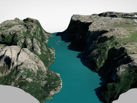 Paesaggio montano Kjerag Norvegia Modello 3D