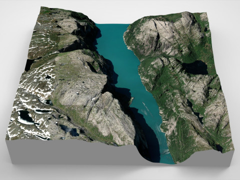 Paesaggio montano Kjerag Norvegia Modello 3D