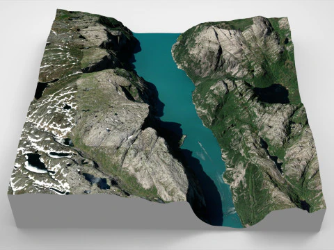 Mountain landscape Kjerag Norway 3D Model