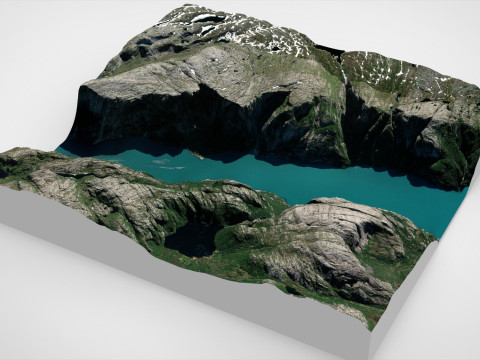 Paesaggio montano Kjerag Norvegia Modello 3D