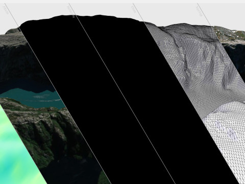 Paesaggio montano Kjerag Norvegia Modello 3D