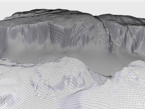 Paesaggio montano Kjerag Norvegia Modello 3D