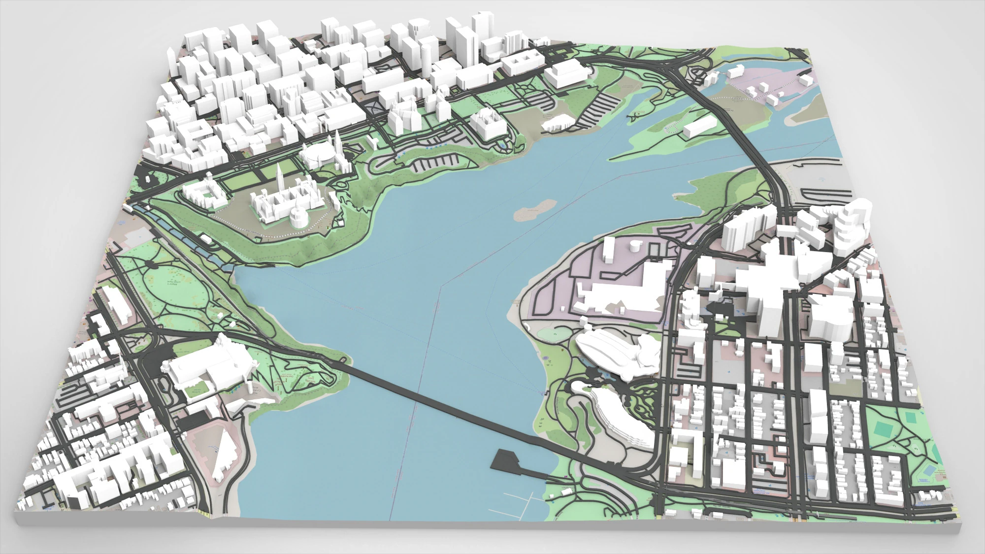 Paesaggio urbano Ottawa Canada Modello 3D .c4d .max .obj .3ds .fbx .stl .blend