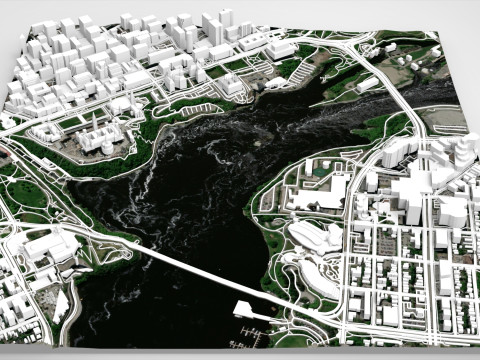 Pemandangan Kota Ottawa Kanada Model 3D