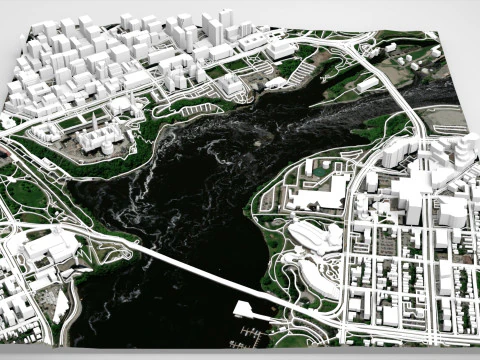 Paesaggio urbano Ottawa Canada Modello 3D