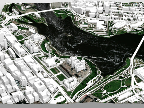 Pemandangan Kota Ottawa Kanada Model 3D
