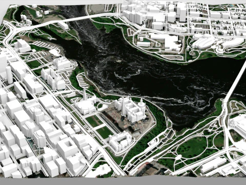 Paesaggio urbano Ottawa Canada Modello 3D